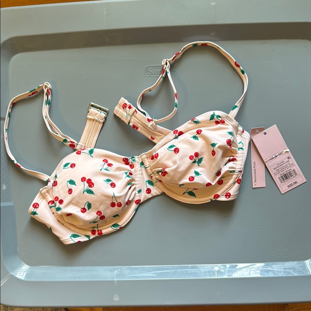 Cherry Print Bikini Top